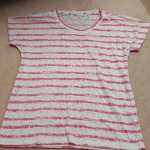 Pink and white striped top